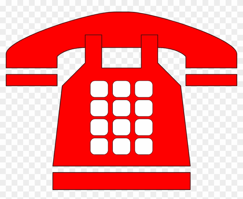Phone Clipart Illustration - Red Telephone Clipart #491342