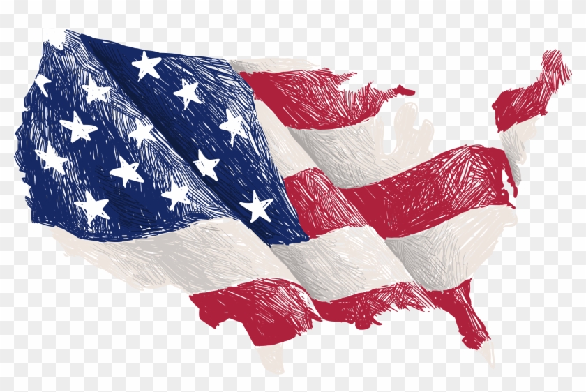 Flag Of The United States Map - Flag Of The United States Map #491970