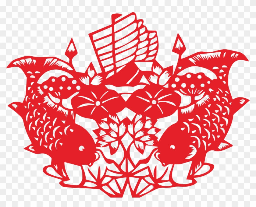 Papercutting Chinese New Year Fu Chinese Paper Cutting - 年 年 有 鱼 剪纸 #493880