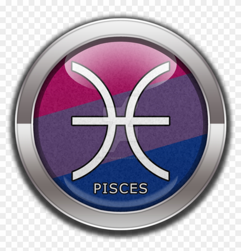 Bisexual Pride Button By Lovemystarfire - Pisces - Bisexual Pride Square Sticker 3" X 3" #494343