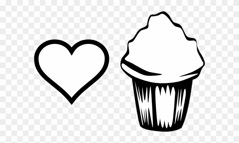 Heart Cupcake Image Clip Art At Clker - Cupcake Con Corazon Para Colorear #494348