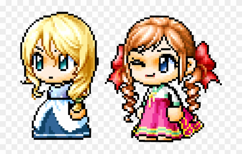 Elsa And Anna Chibi - Chibi Perler Bead Patterns #497787