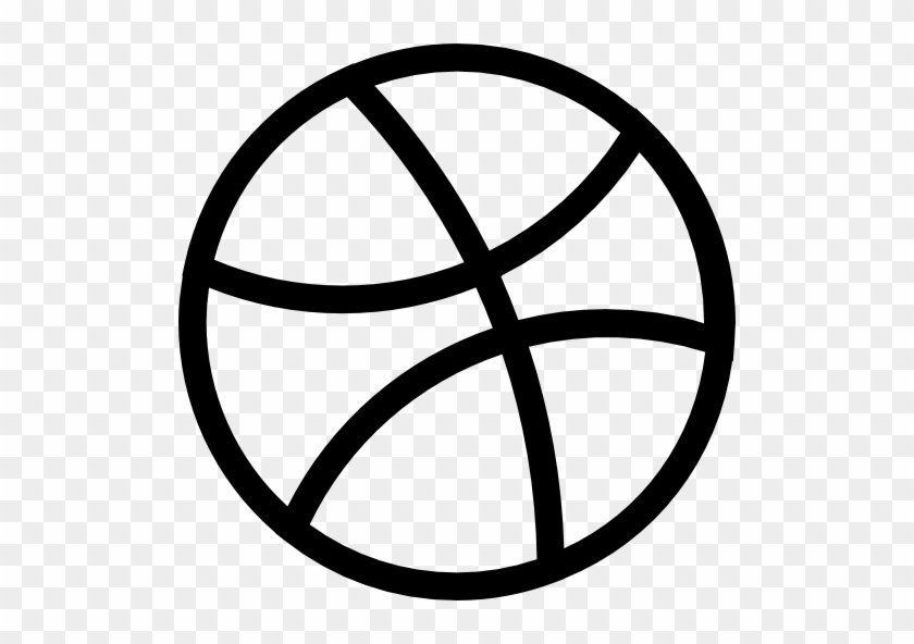 Dribbble, Outlined, Ball, Logotype, Social, Symbol, - Icon Dribbble White Png #497941