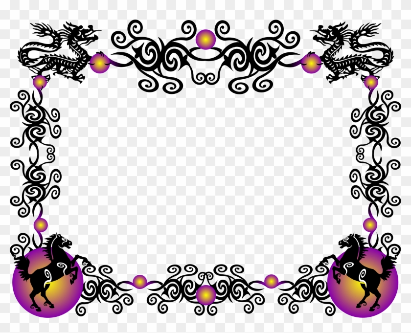 Clipart Horse Border Clipart - Dragon Borders #498900