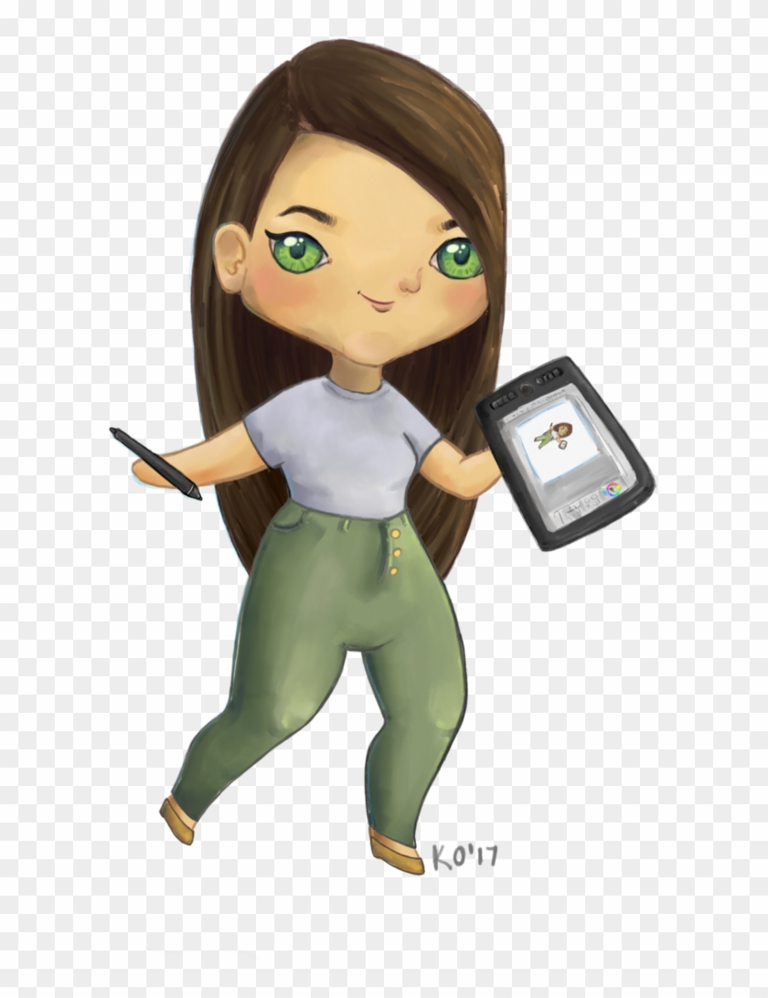 Chibi Me Painting Chibi Me By Ladybakon - Cartoon #500182