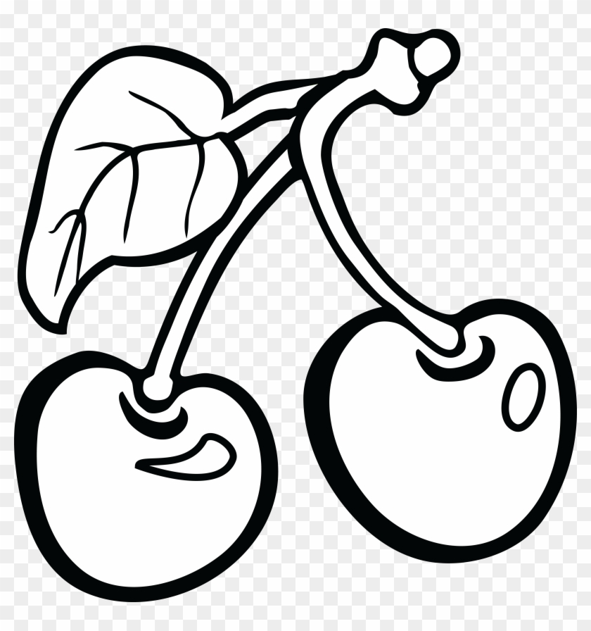 Free Clipart Of Cherries - Cherries Clip Art Black And White #85920