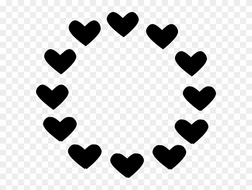 Heart Circle Black And White #86652