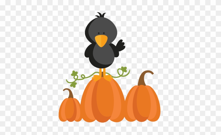 Autumn Crow Svg Scrapbook Cut File Cute Clipart Files - Cute Crow Clipart Black And White #88282