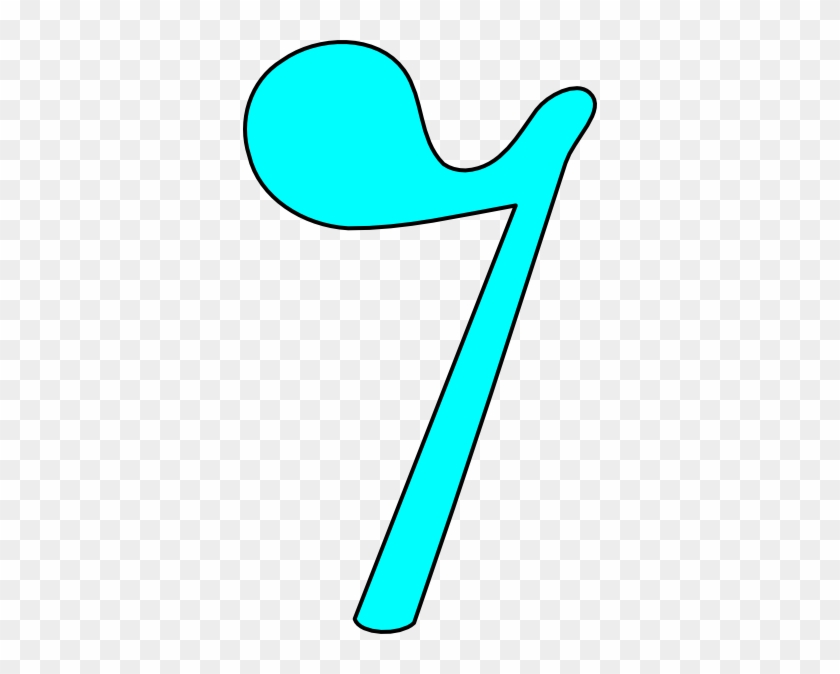 Eighth Rest Aqua Clip Art At Clker - Sixteenth Rest #88403