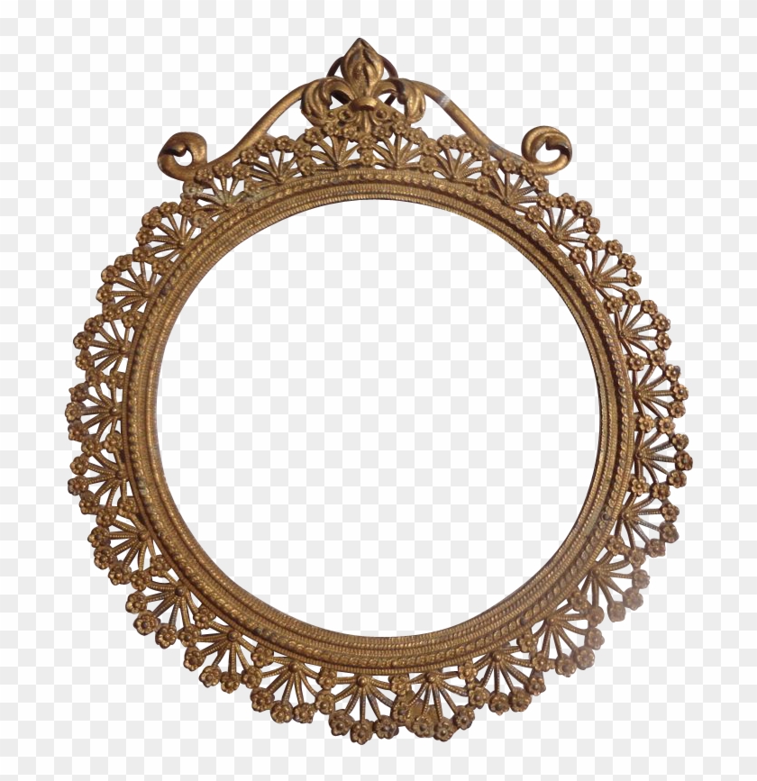 Lovely Art Nouveau French Gold Gilt Metal Frame From - Gold Circle Frames Png #89712