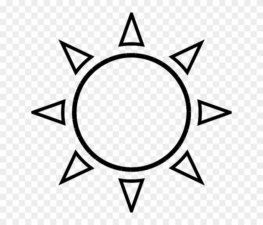 Sunny Weather Clip Art Black And White - Sun Clipart Black And White #90908