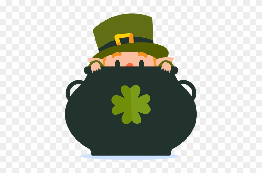 Leprechaun In Pot Cartoon Transparent Png - Drawing #91654
