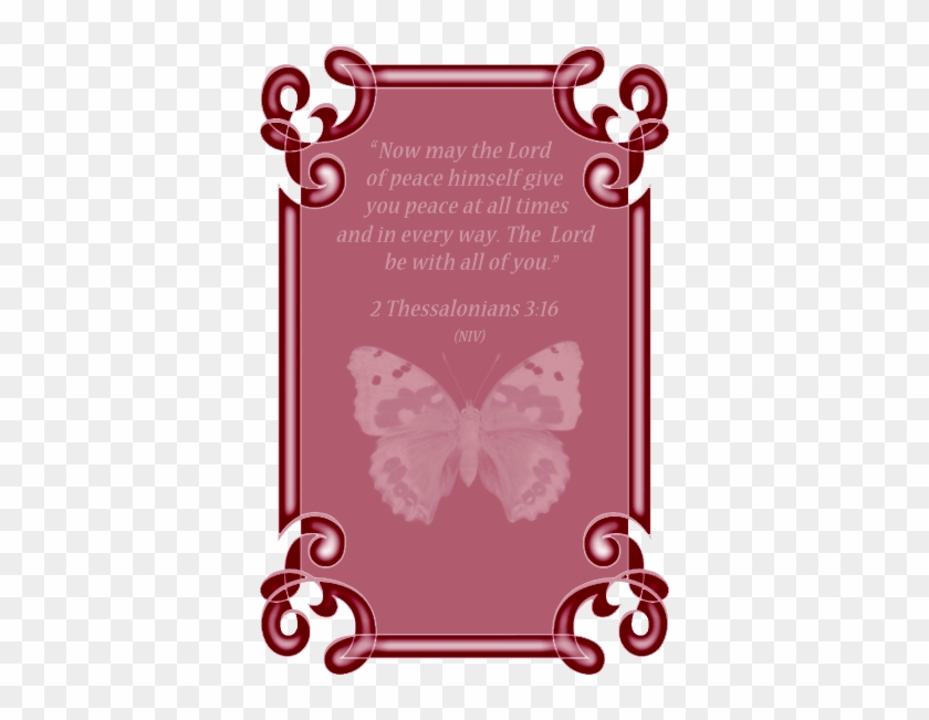 This Frame Features A Pink Butterfly - Clip Art #91694