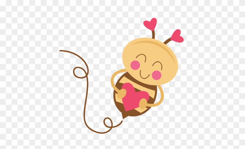 Heart Bee Svg Scrapbook Cut File Cute Clipart Files - Bee And Heart Clipart #92395