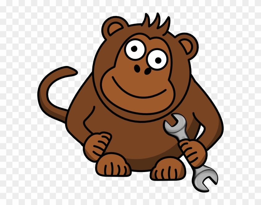 Monkey Wrench Clip Art At Clker - Monkey Face Shower Curtain #94295