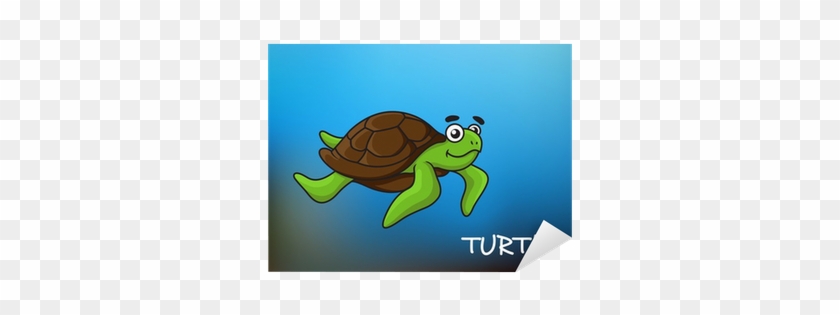 Vinilo Pixerstick Natación De Tortugas Marinas De Dibujos - Tortugas Marinas Animadas #501248