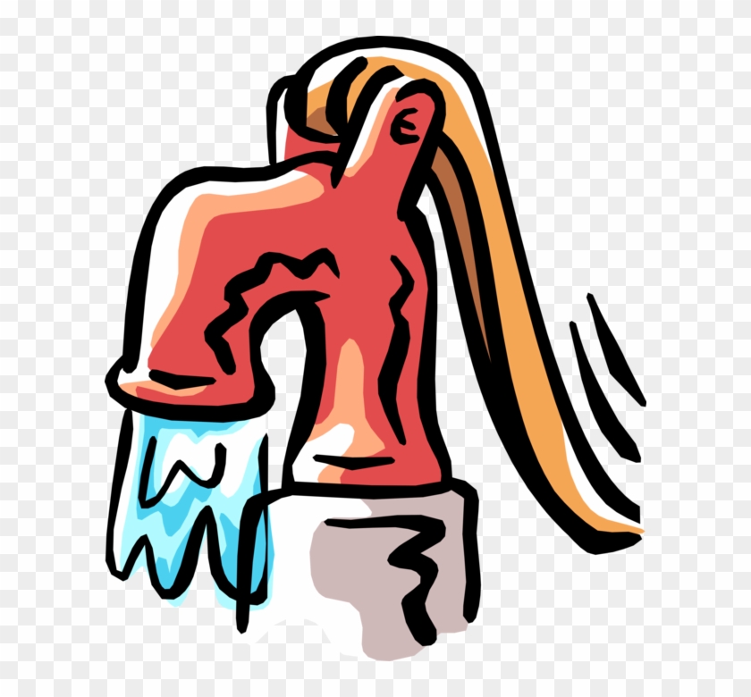 Vector Illustration Of Water Pump Reciprocating Hand - Vector Illustration Of Water Pump Reciprocating Hand #501997
