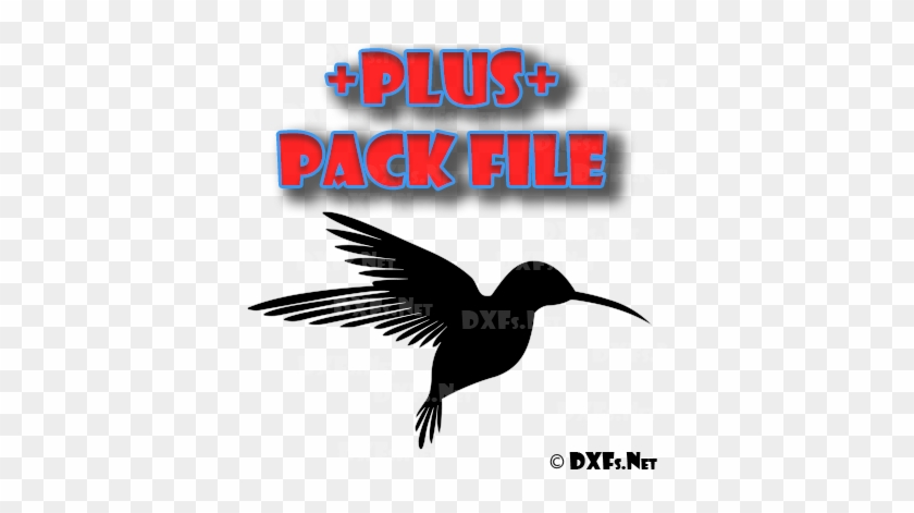 Dxf312 P Â€“ Flying Hummingbird Silhouette Design Ready - Autocad Dxf #508554
