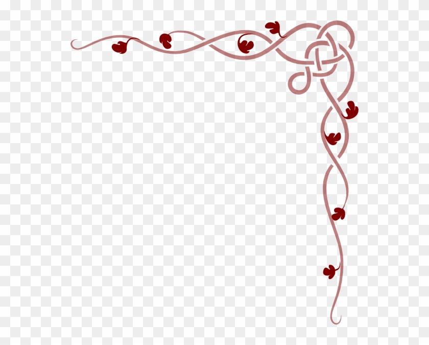 Old Rose Vine Border Reversed Clip Art - Roses Clip Art Border #510386