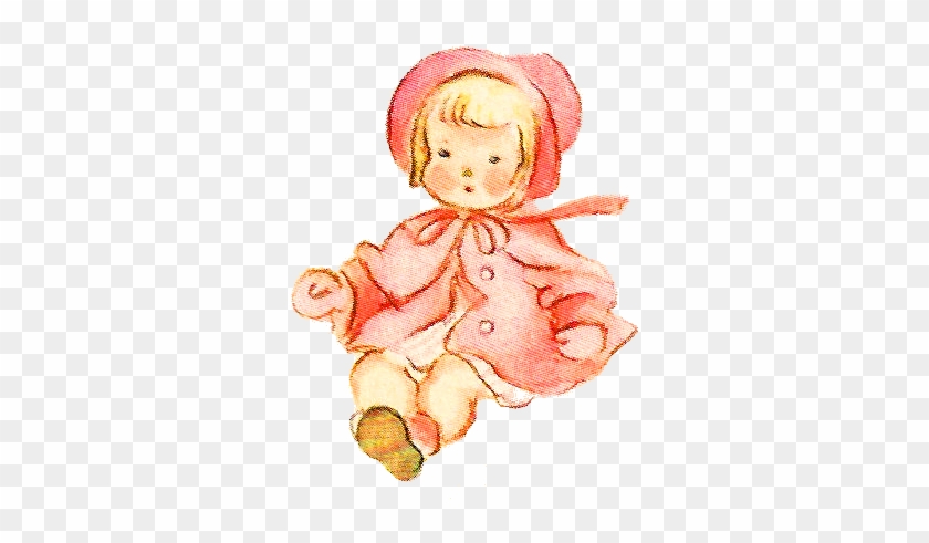 Vintage Baby Girl Clipart - Vintage Baby Girl Clipart #510436