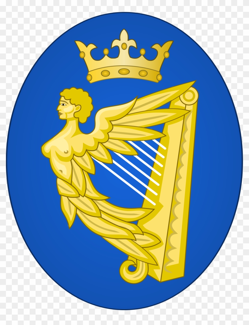 409px-badge Of Ireland - Flag: A Traditional Green Harp Flag Of Ireland With #511134