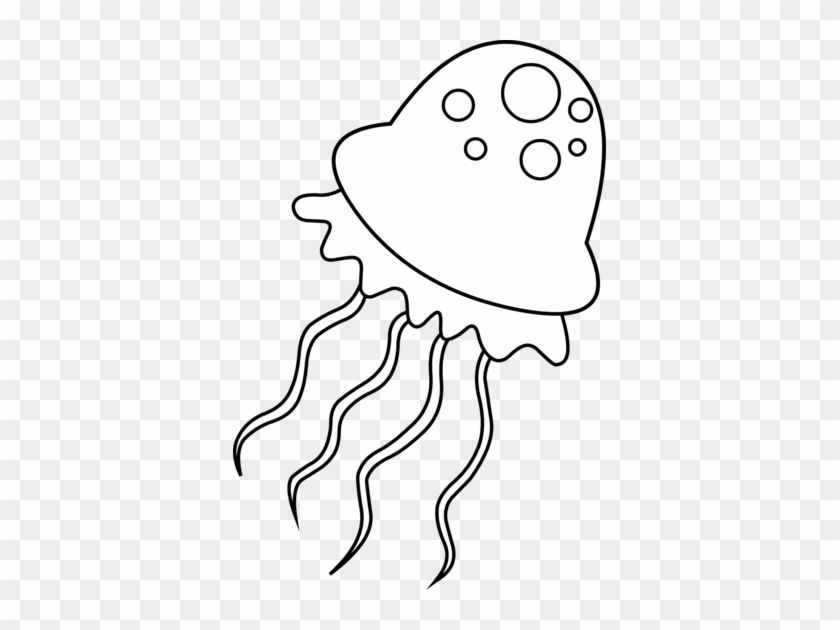 Jellyfish Clipart Black And White - Jelly Fish Black And White Clipart #511378