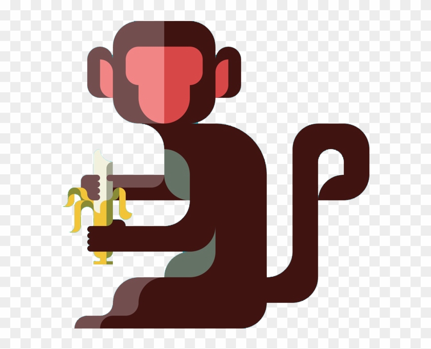 Flat Design Monkey - Flat Design Monkey #512999