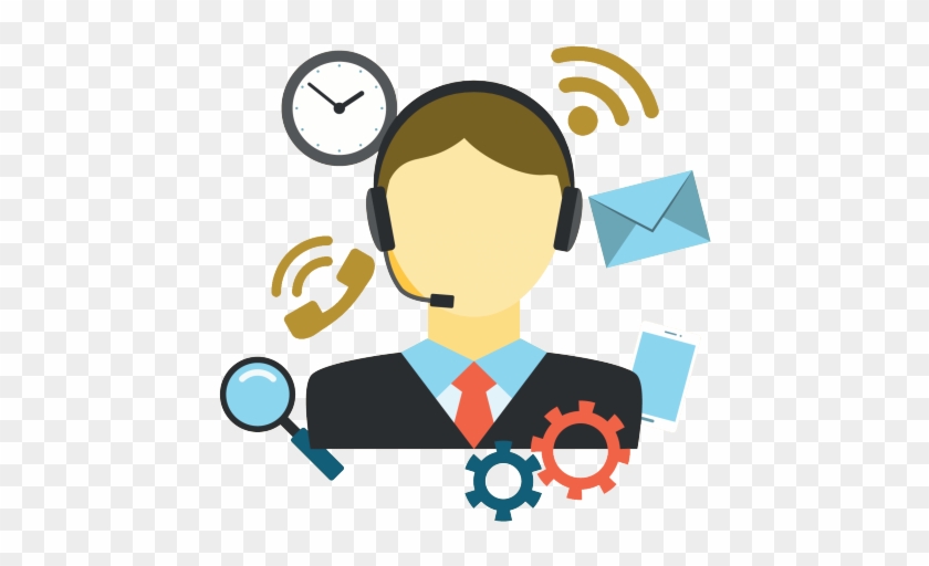 Illustrazione In Flat Design Di Un Operatrice Di Assistenza - Technical Support #513005