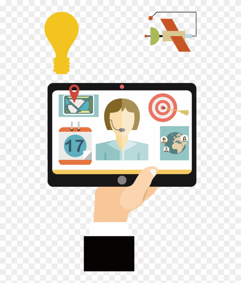 Tablet Computer Flat Design Icon - Vector Graphics #513027