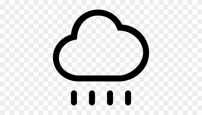 Rain Weather Cloud Outline Symbol With Raindrops Lines - Rain Cloud Weather Symbol #515041