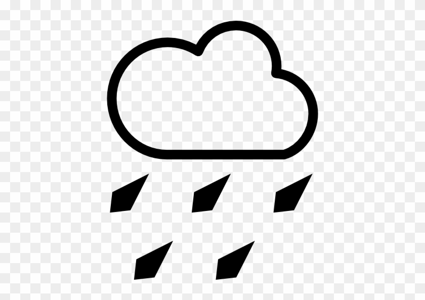 Hail Crystals Drops Falling Of A Cloud Outline Vector - Hail Weather Symbol #515057