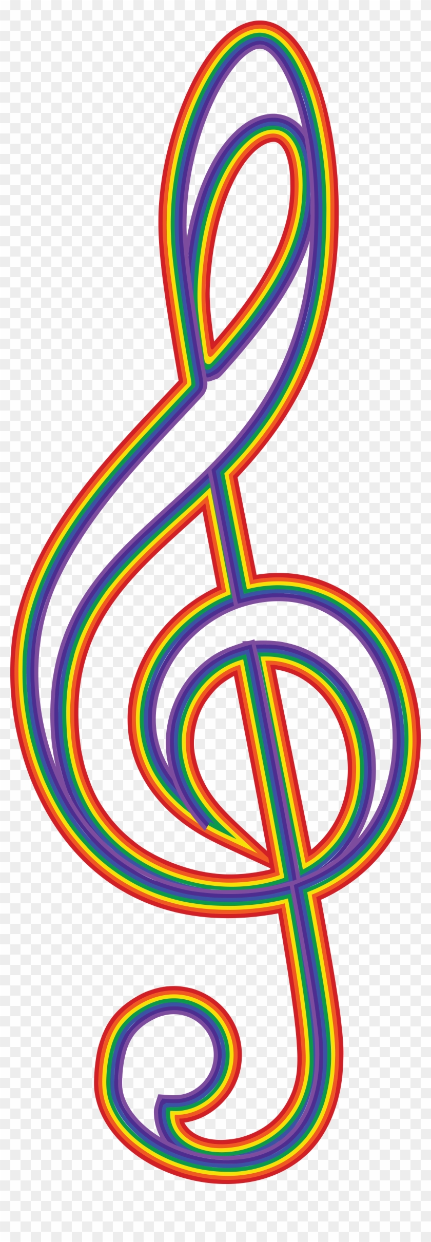 Free Clipart Of A Rainbow Music Clef - Free Clipart Of A Rainbow Music Clef #517292