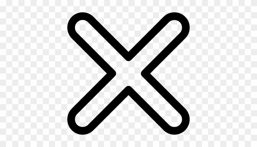Cross Mark Outline Vector - Math Symbols Clip Art #517697
