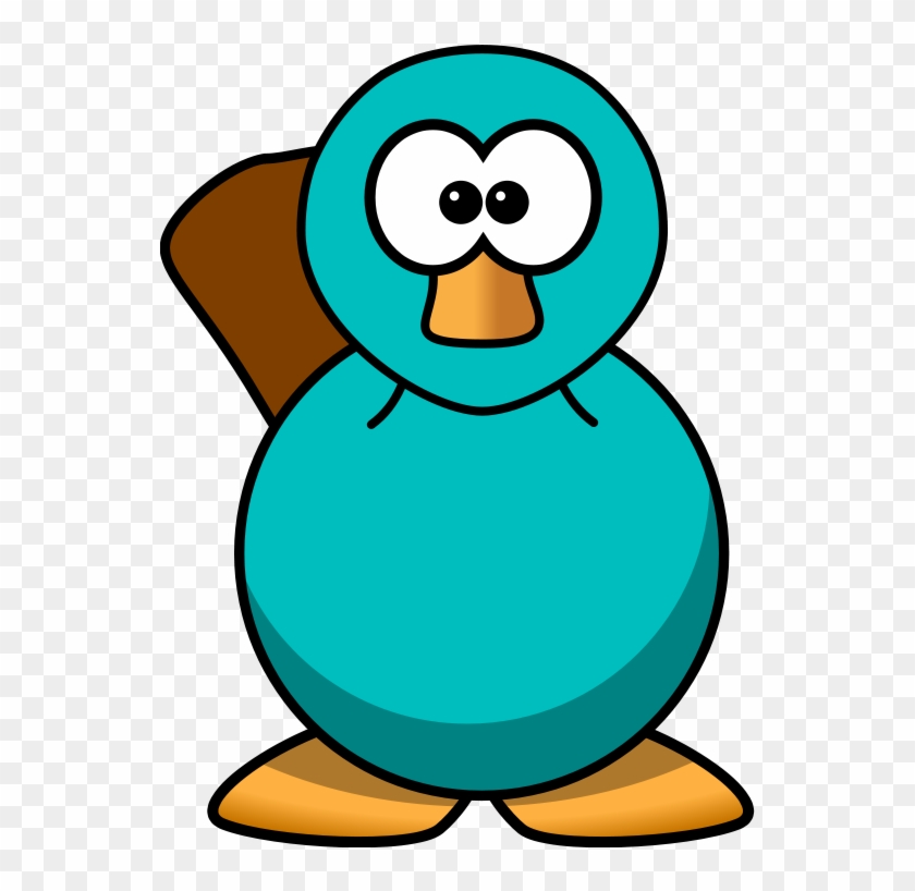 Cartoon Platypus Teal Clip Art - Cartoon Platypus #519305