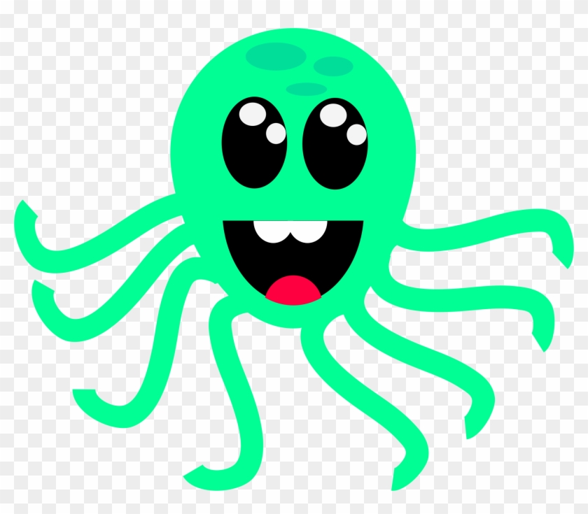 Octopus Green Smiley Line Clip Art - Octopus Green Smiley Line Clip Art #522039
