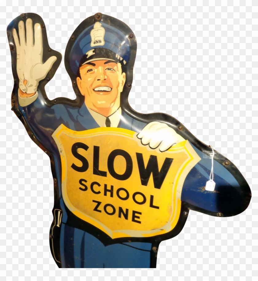 “ Drink Coca Cola/ Slow School Zone Large Two Sided - Slow School Zone Sign #523644