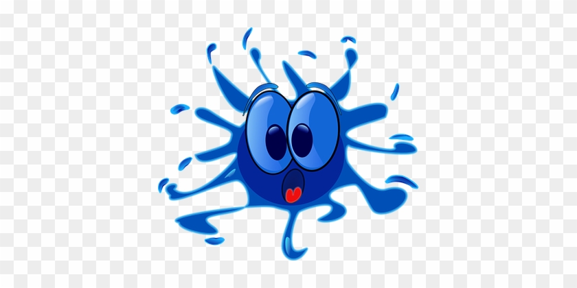 Paint Face Blot Blue Scared Surprised Expr - Scared Smiley Face #523666