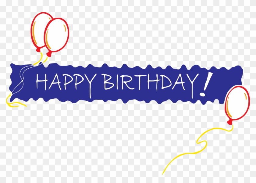 Clipart Birthday Banner - Happy Birthday In One Line #524053