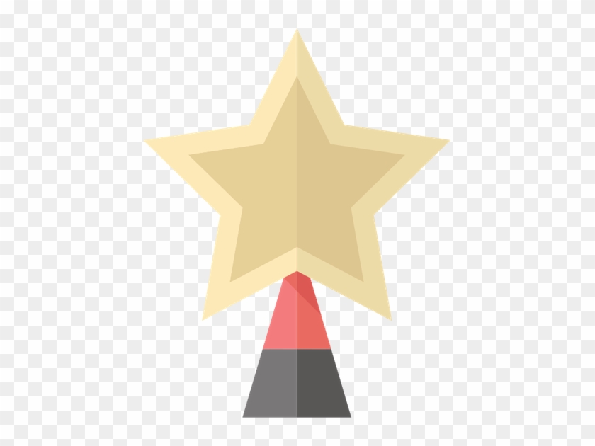 Flat Icon Christmas Tree Star - Illustration #526027
