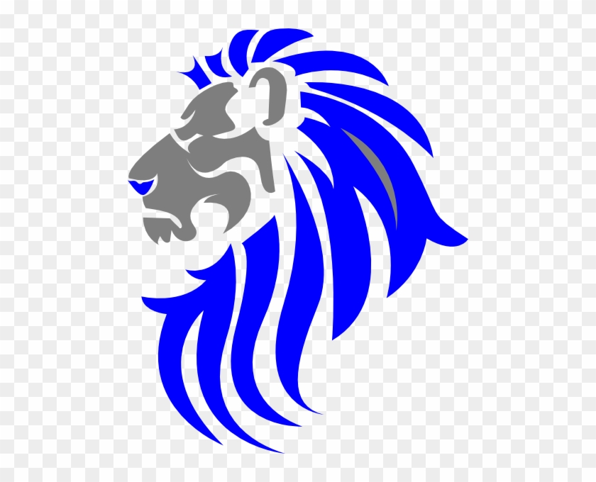 Blue Lion Clip Art - Lion Clipart Black And White #527767