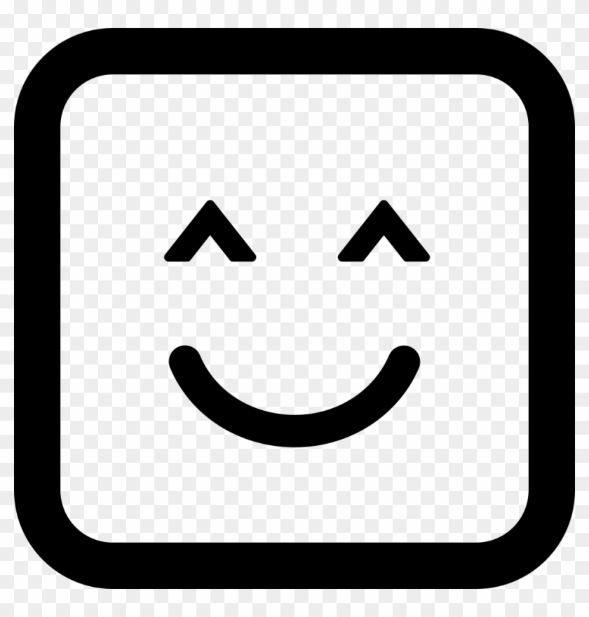 Smiley With Closed Eyes Rounded Square Face Comments - Number 3 Icon #528573