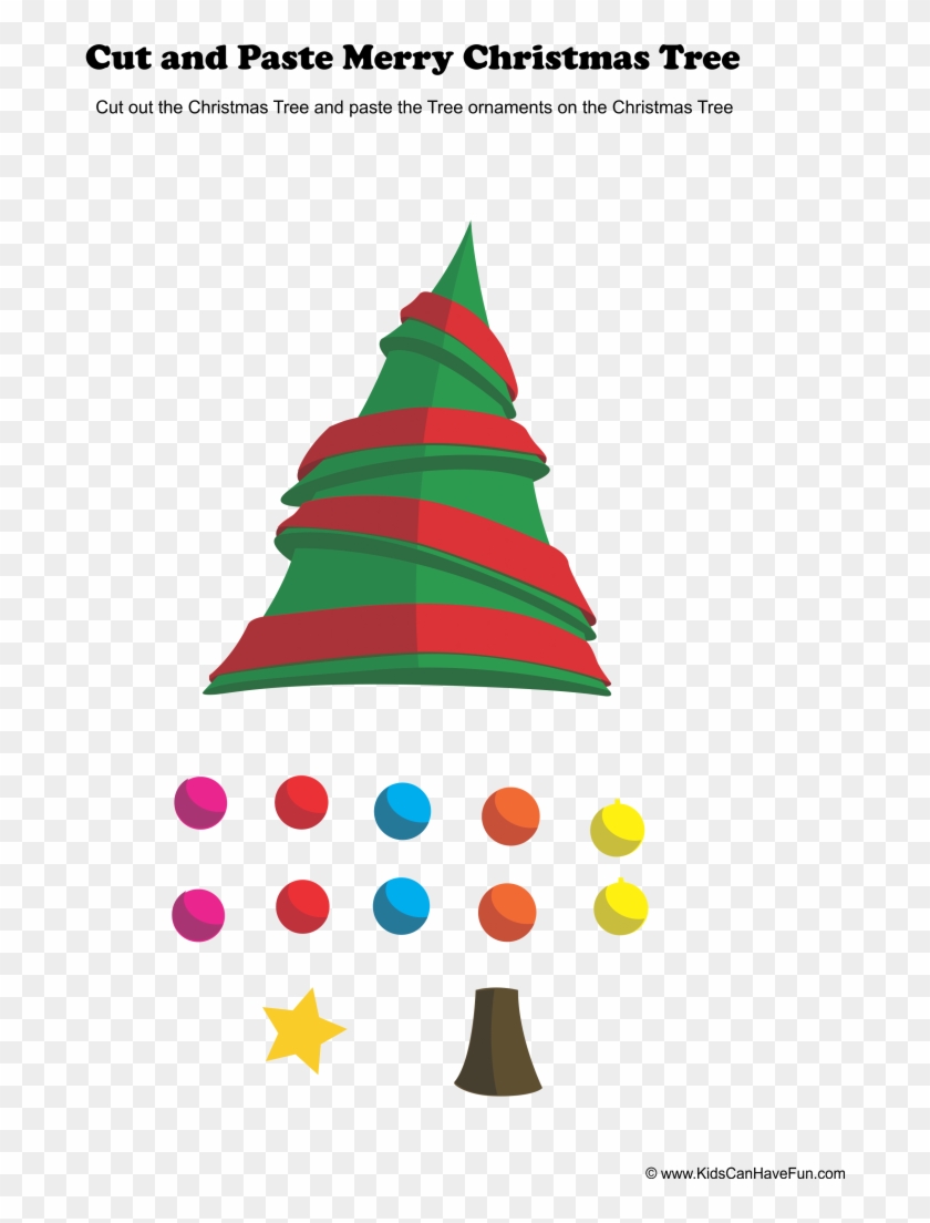 Trace Christmas Tree Activities - Christmas Cut And Glue #529065