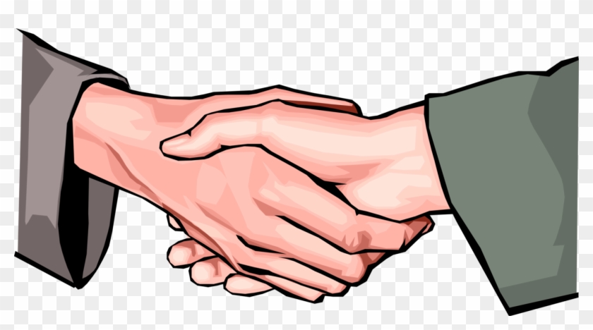 Vector Illustration Of Businessmen Shaking Hands In - Illustration #530236