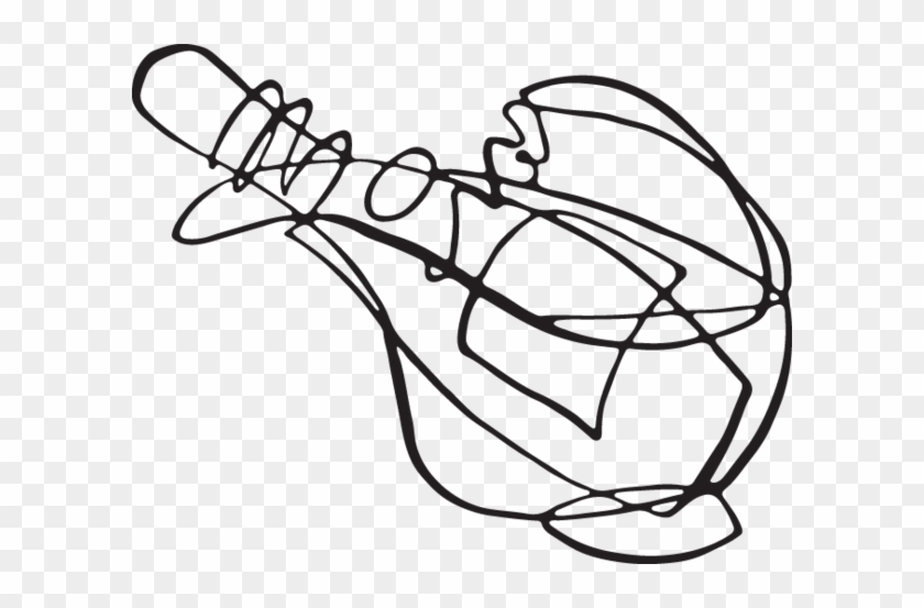 555 Wine Bottle - Line Art #530776