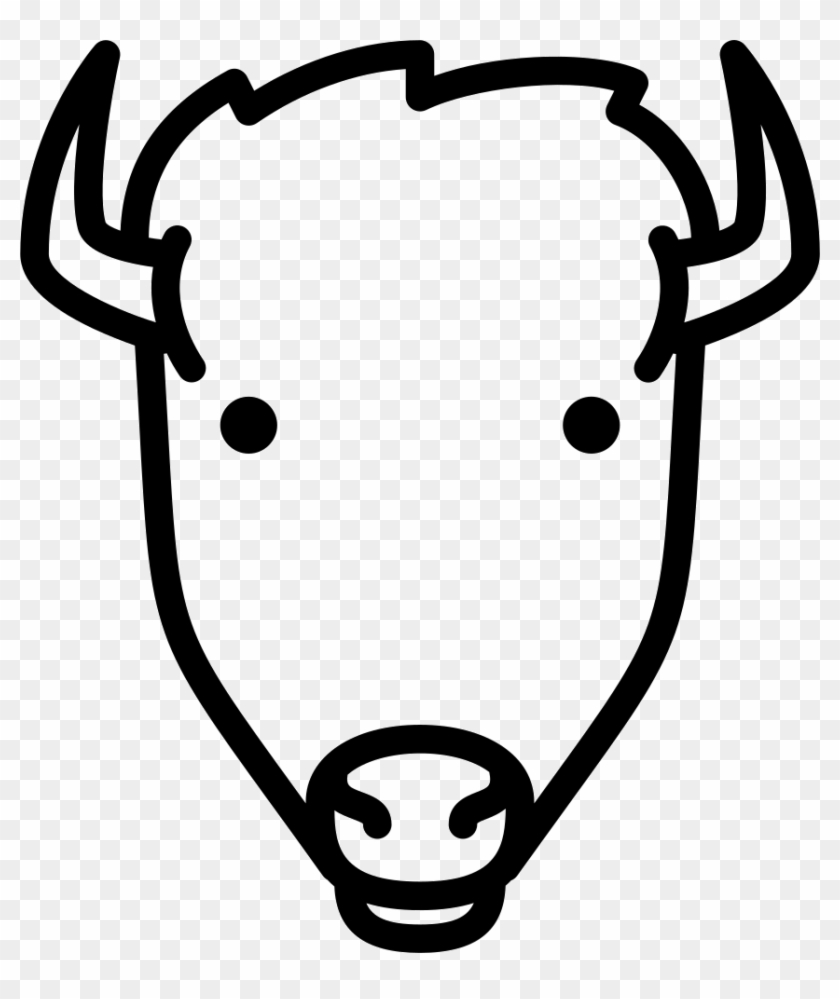 Bison Head Comments - Black And White Bison Face Clip Art #530940