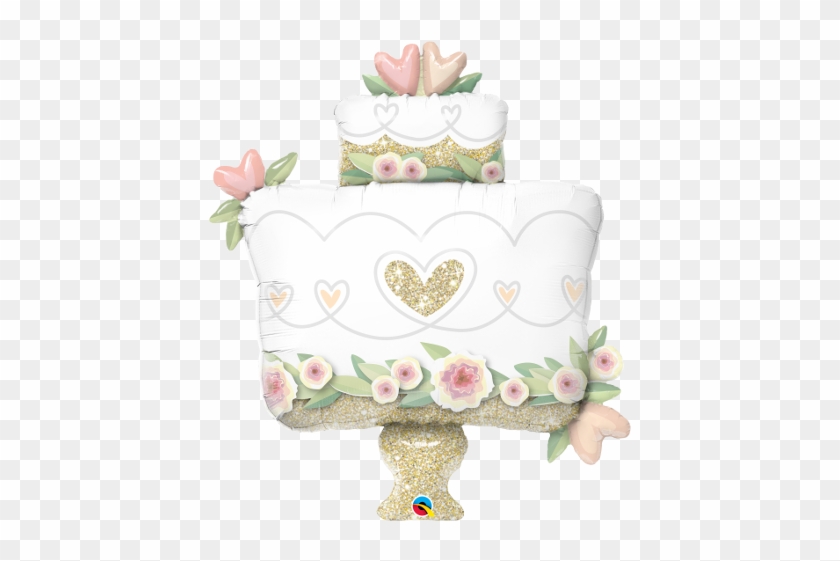 41" Glitter Gold Wedding Cake - Wedding Cake #532996
