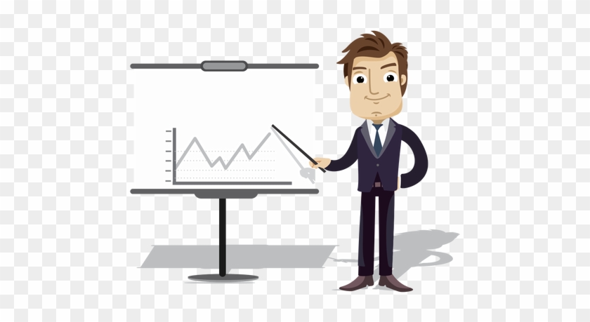 Businessman Cartoon Presenting Chart Board Png - Businessman Cartoon #537289