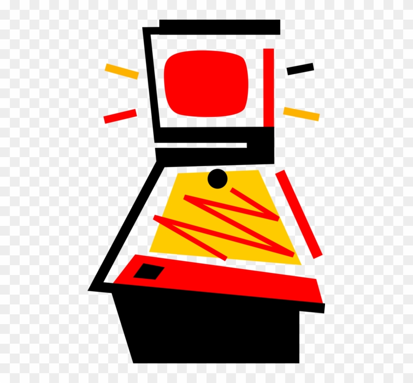 Vector Illustration Of Pinball Machine Arcade Game - Vector Illustration Of Pinball Machine Arcade Game #539546