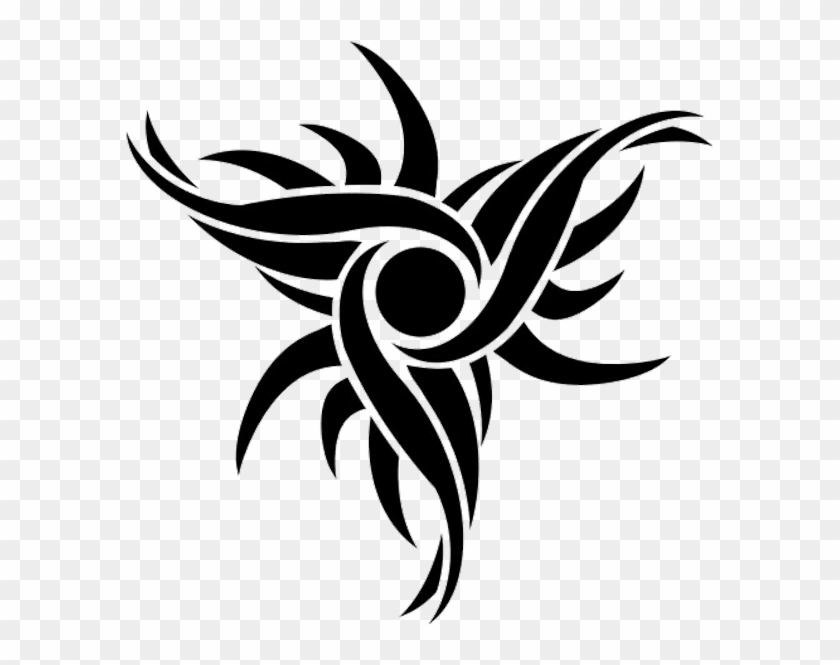 Dark Tribal Spiral Sun With Rays Tattoo Design - Tribal Design Transparent Background #540956