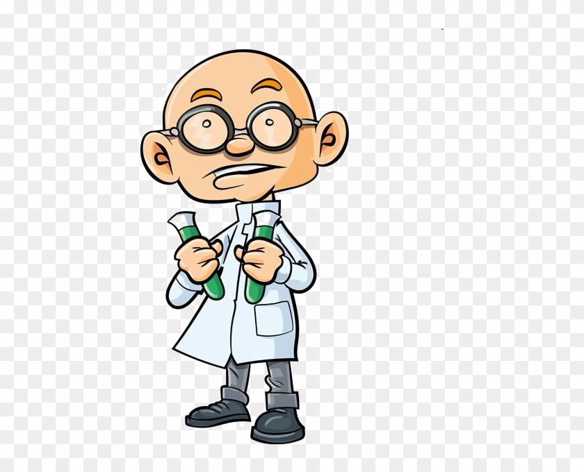 Cartoon Scientist Illustration - Bald Scientist Cartoon #541380